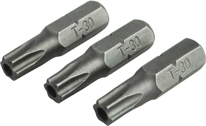 Tooled Up | Faithfull Faithfull S2 Security Torx Screwdriver Bits T30 25mm Pack of 3 Faithfull Faithfull S2 Security Torx Screwdriver Bits T30 25mm Pack of 3