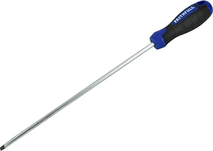 Tooled Up | Faithfull Faithfull Soft Grip Flared Slotted Tip Screwdriver 10mm 250mm Faithfull Faithfull Soft Grip Flared Slotted Tip Screwdriver 10mm 250mm