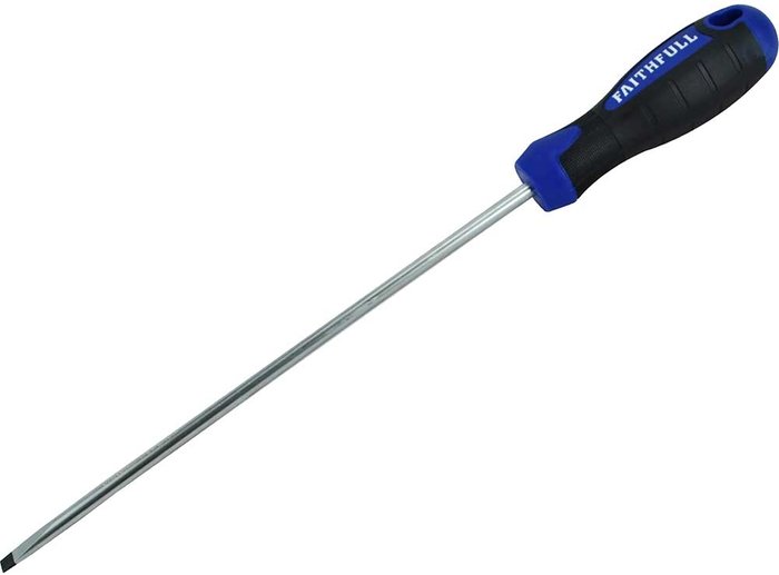 Tooled Up | Faithfull Faithfull Soft Grip Parallel Slotted Tip Screwdriver 5.5mm 200mm Faithfull Faithfull Soft Grip Parallel Slotted Tip Screwdriver 5.5mm 200mm