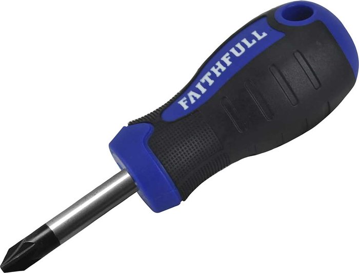 Tooled Up | Faithfull Faithfull Stubby Pozi Screwdriver PZ2 40mm Faithfull Faithfull Stubby Pozi Screwdriver PZ2 40mm