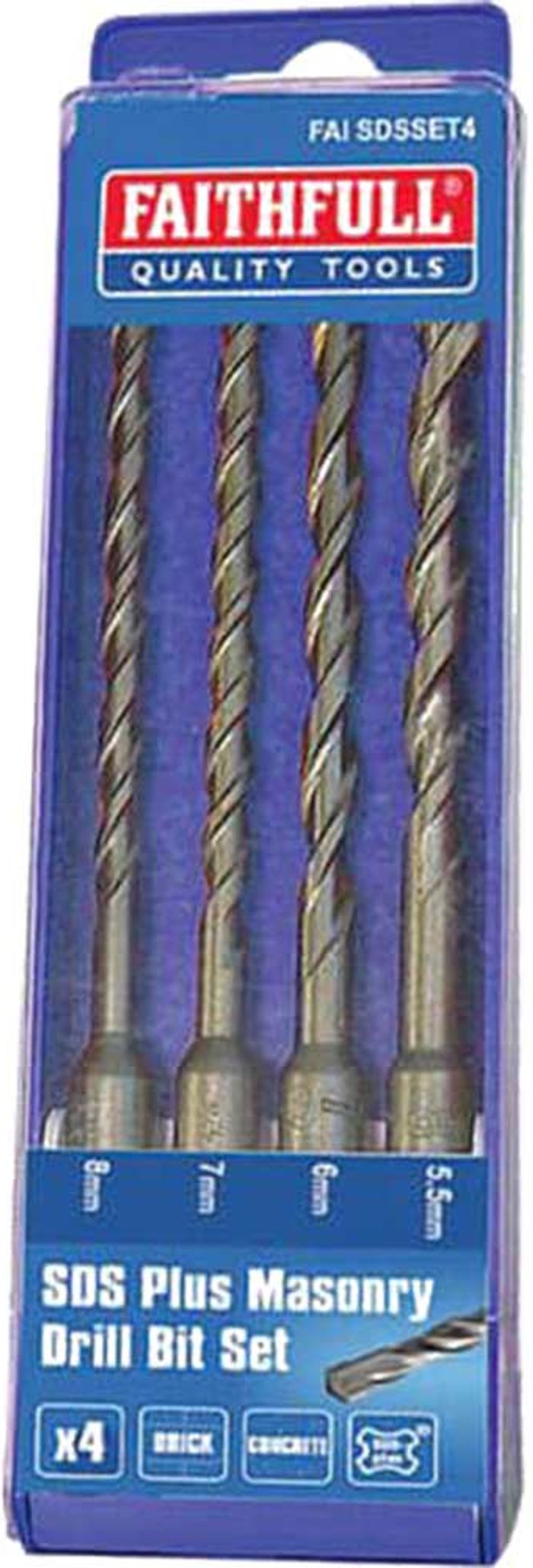 Tooled Up | Faithfull Faithfull SDS Plus Drill Bit Set 4 Piece 5.5-8mm Faithfull Faithfull SDS Plus Drill Bit Set 4 Piece 5.5-8mm