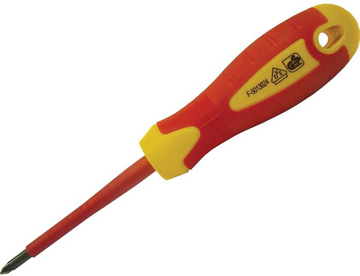 Tooled Up | Faithfull Faithfull VDE Insulated Phillips Screwdriver PH1 80mm Faithfull Faithfull VDE Insulated Phillips Screwdriver PH1 80mm