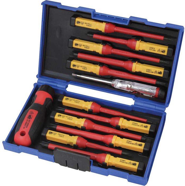 Tooled Up | Faithfull Faithfull 13 Piece Interchangeable VDE Insulated Screwdriver Set Faithfull Faithfull 13 Piece Interchangeable VDE Insulated Screwdriver Set