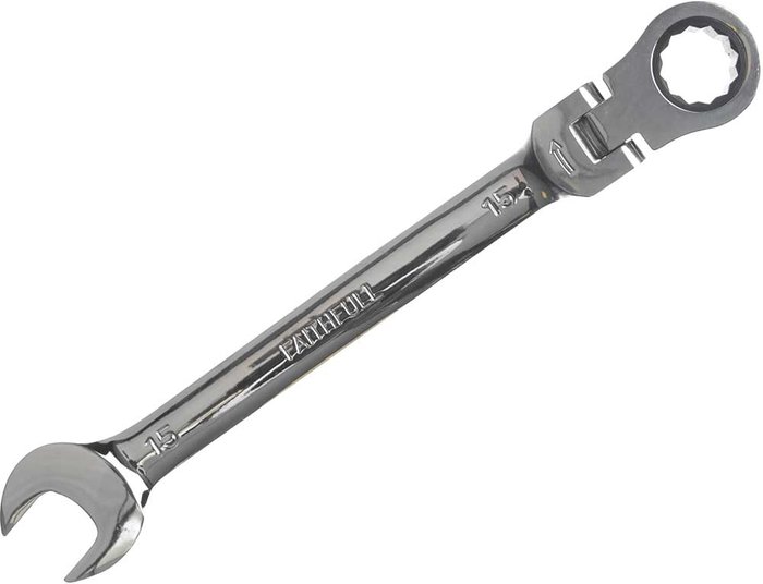 Tooled Up | Faithfull Faithfull Flexible Ratchet Combination Spanner 15mm Faithfull Faithfull Flexible Ratchet Combination Spanner 15mm