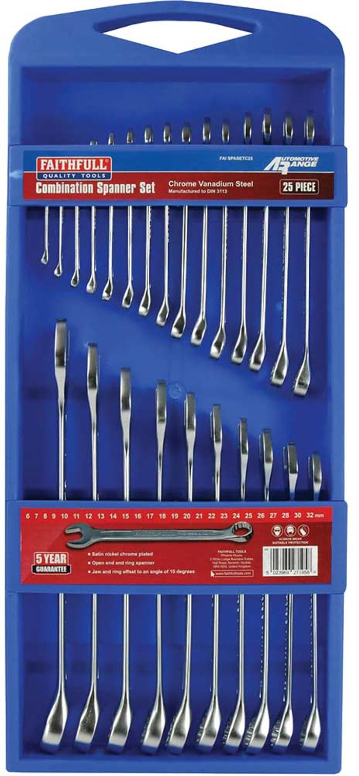 Tooled Up | Faithfull Faithfull 25 Piece Combination Spanner Set Faithfull Faithfull 25 Piece Combination Spanner Set