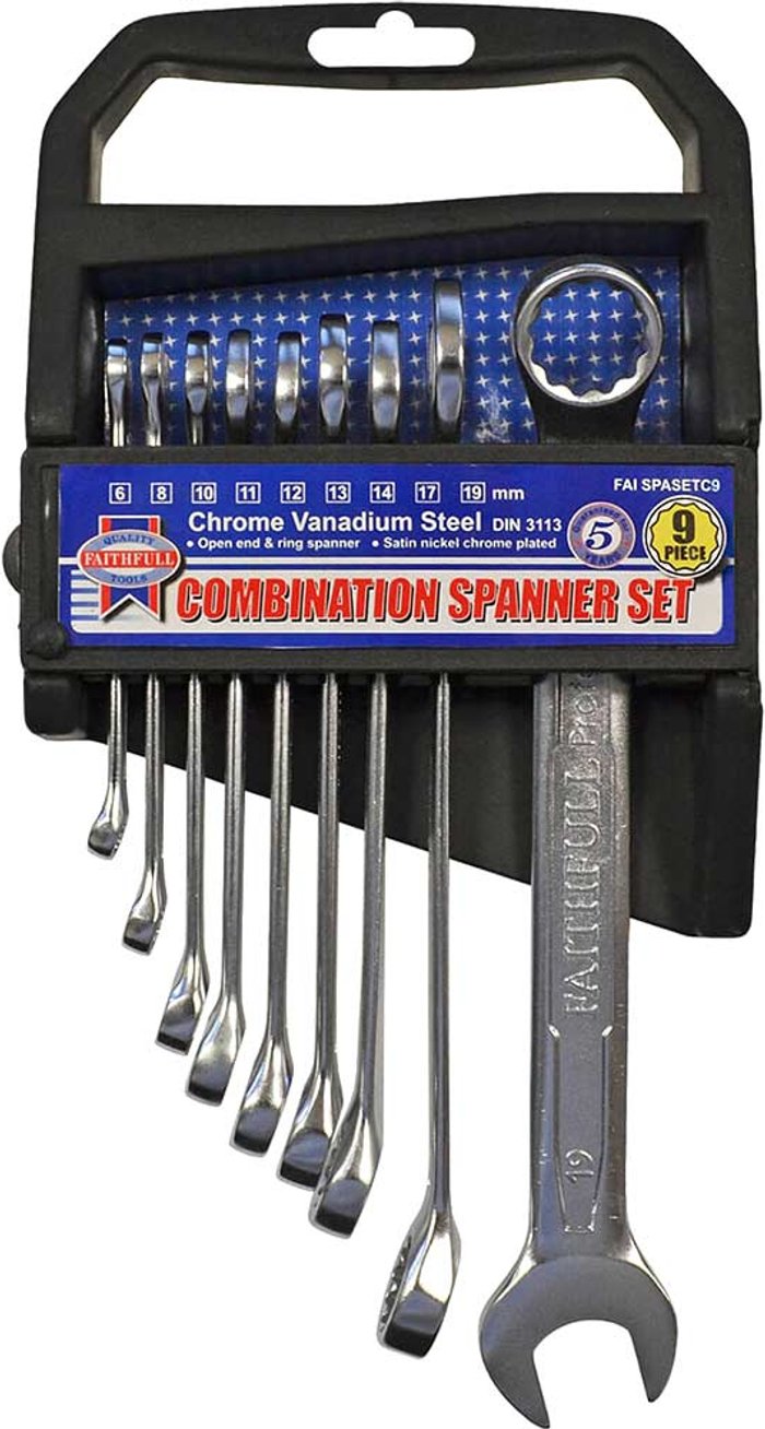 Tooled Up | Faithfull Faithfull 9 Piece Combination Spanner Set Faithfull Faithfull 9 Piece Combination Spanner Set