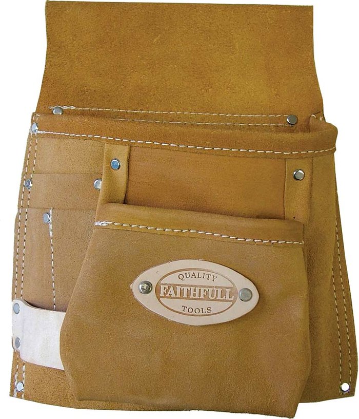 Tooled Up | Faithfull Faithfull Leather Tool and Nail Pouch Faithfull Faithfull Leather Tool and Nail Pouch
