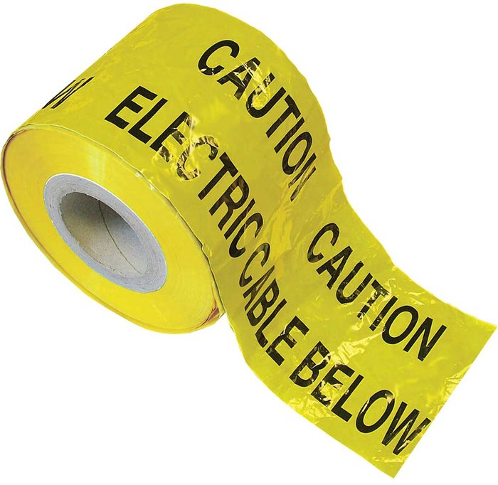 Tooled Up | Faithfull Faithfull Electric Cable Warning Tape Yellow 150mm 365m Faithfull Faithfull Electric Cable Warning Tape Yellow 150mm 365m