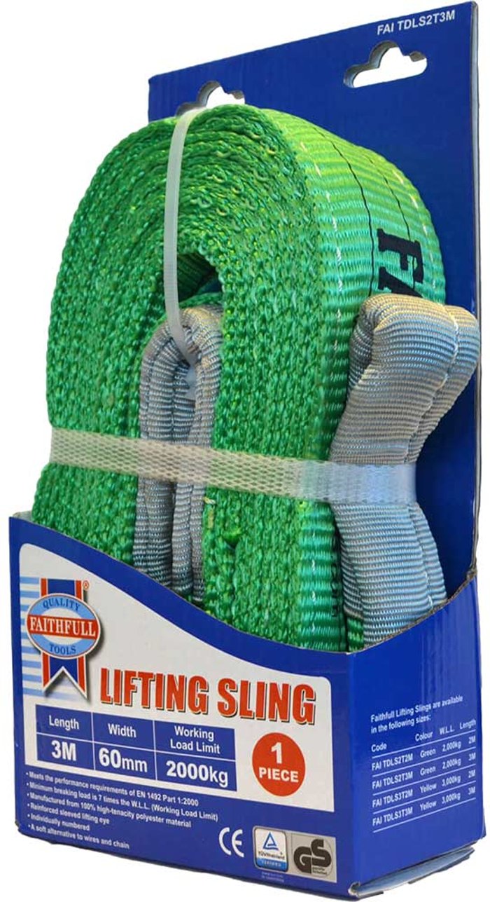 Tooled Up | Faithfull Faithfull Lifting Strap Reinforced Sling 3m 2 Tonne Faithfull Faithfull Lifting Strap Reinforced Sling 3m 2 Tonne