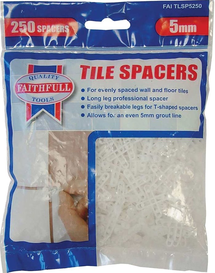 Tooled Up | Faithfull Faithfull Wall Tile Spacers 5mm Pack of 250 Faithfull Faithfull Wall Tile Spacers 5mm Pack of 250
