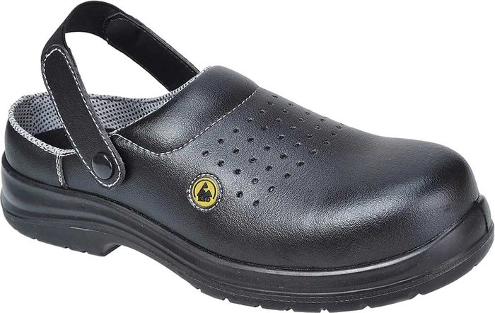 Tooled Up | Portwest Portwest Compositelite ESD Perforated Safety Clogs Black Size 7 Portwest Portwest Compositelite ESD Perforated Safety Clogs Black Size 7