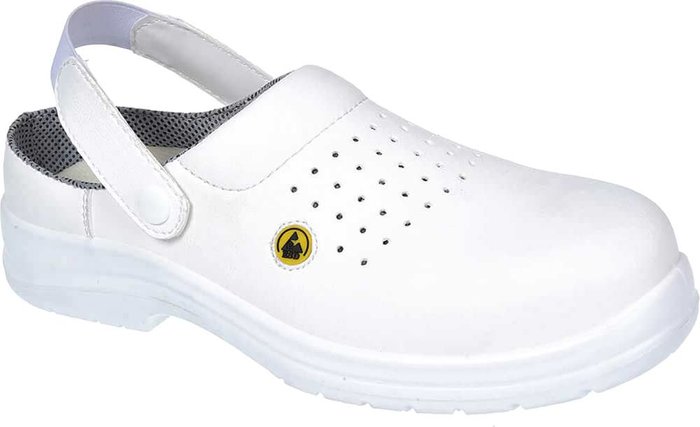 Tooled Up | Portwest Portwest Compositelite ESD Perforated Safety Clogs White Size 7 Portwest Portwest Compositelite ESD Perforated Safety Clogs White Size 7