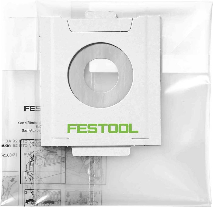 Tooled Up | FESTOOL Festool ENS-CT 36 AC Dust Extrator Waste Bag Pack Of 5 Pack of 5 FESTOOL Festool ENS-CT 36 AC Dust Extrator Waste Bag Pack Of 5 Pack of 5