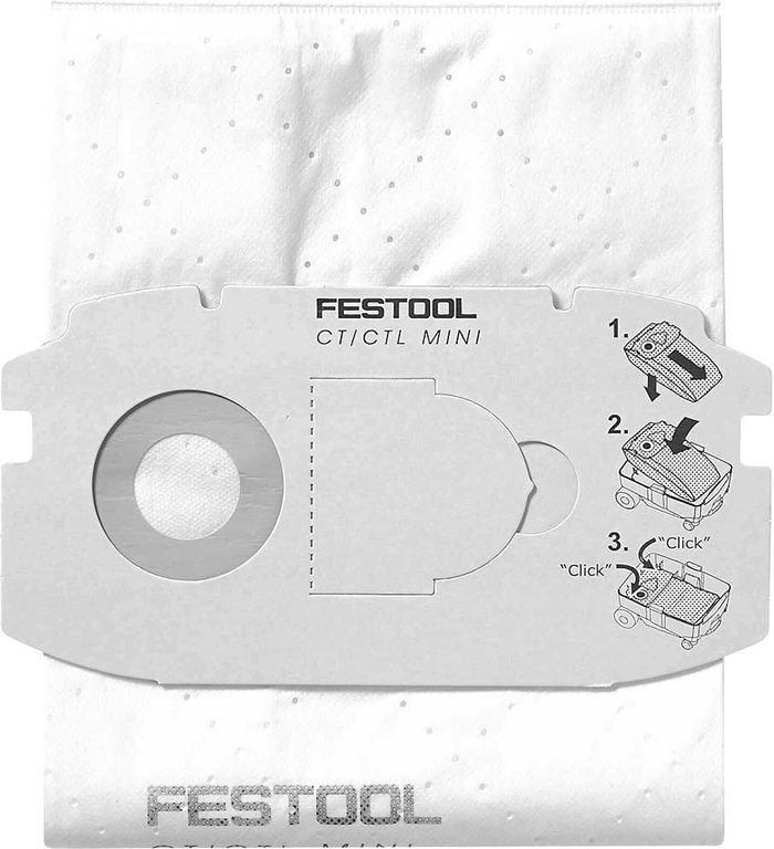 Tooled Up | FESTOOL Festool Sc-Fis-Ct Mini Self Clean Filter Bag Pack of 5 FESTOOL Festool Sc-Fis-Ct Mini Self Clean Filter Bag Pack of 5