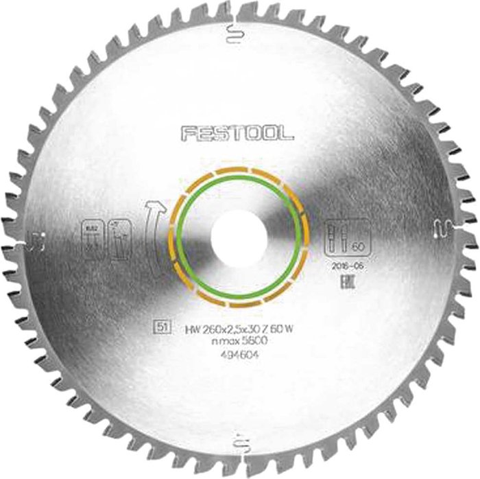 Tooled Up | FESTOOL Festool 494604 KS120 60 Tooth 2.5mm Universal Saw Blade 260/30mm Diameter FESTOOL Festool 494604 KS120 60 Tooth 2.5mm Universal Saw Blade 260/30mm Diameter