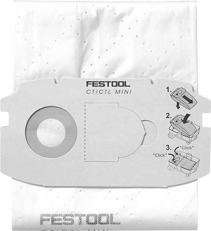Tooled Up | FESTOOL Festool 498411 Replacement Cloth Filter Bag for Pre 2019 Ctl Midi 5 Pack FESTOOL Festool 498411 Replacement Cloth Filter Bag for Pre 2019 Ctl Midi 5 Pack