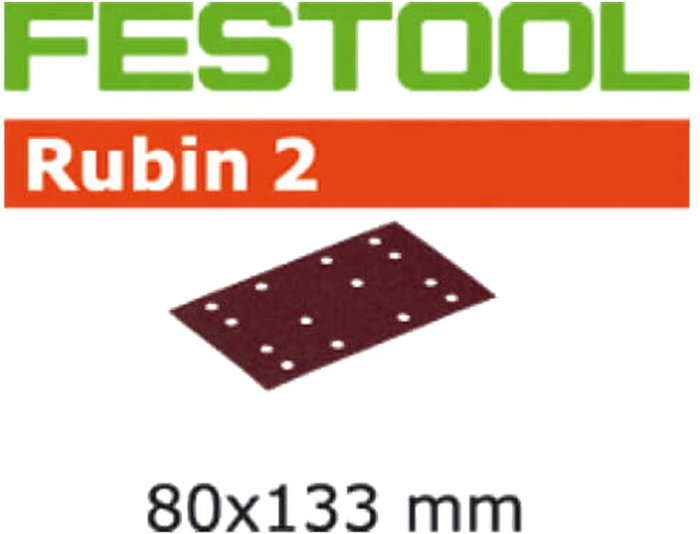 Tooled Up | FESTOOL Festool Rubin 2 StickFix Sanding Sheets for Wood 80 x 133mm 80mm x 133mm 80g Pack of 50 FESTOOL Festool Rubin 2 StickFix Sanding Sheets for Wood 80 x 133mm 80mm x 133mm 80g Pack of 50