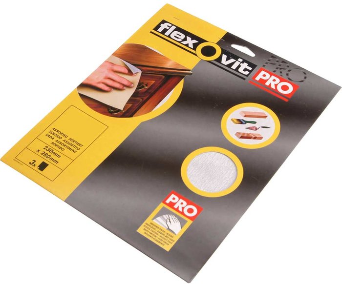 Tooled Up | Flexovit Flexovit Silicon Carbide Finishing Sandpaper Medium Pack of 3 Flexovit Flexovit Silicon Carbide Finishing Sandpaper Medium Pack of 3