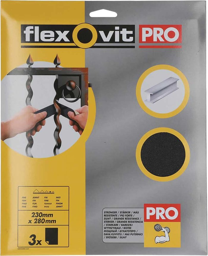 Tooled Up | Flexovit Flexovit Emery Cloth Sanding Sheets Fine Pack of 3 Flexovit Flexovit Emery Cloth Sanding Sheets Fine Pack of 3