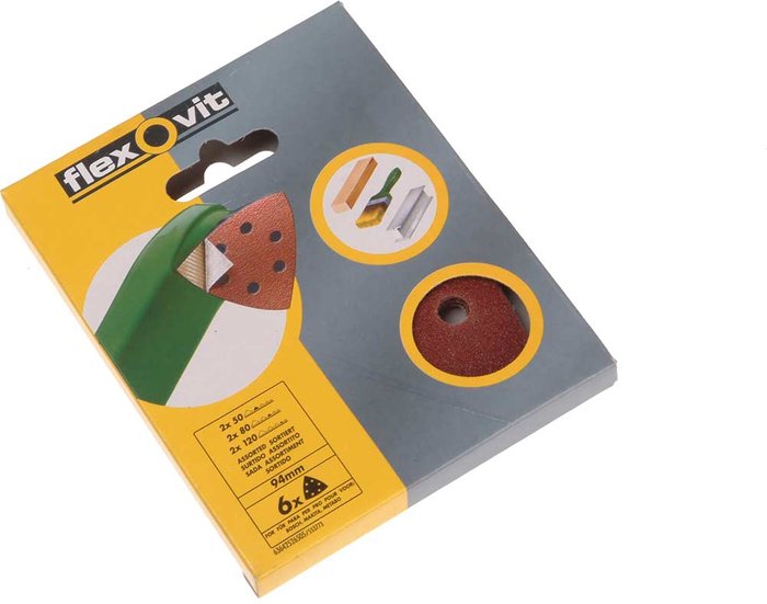 Tooled Up | Flexovit Flexovit Delta Sanding Sheets Assorted Grit Pack of 6 Flexovit Flexovit Delta Sanding Sheets Assorted Grit Pack of 6