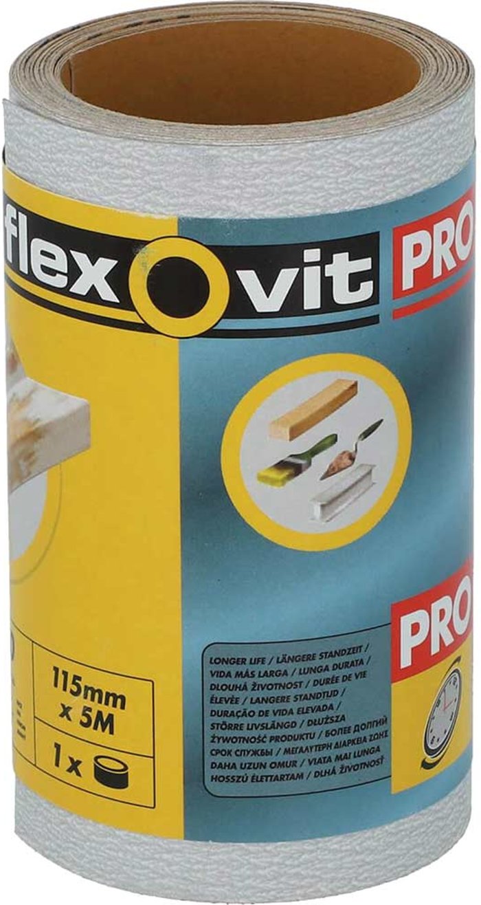 Tooled Up | Flexovit Flexovit High Performance Finishing Sanding Roll 115mm 5m 320g Flexovit Flexovit High Performance Finishing Sanding Roll 115mm 5m 320g