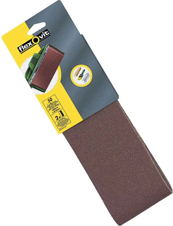 Tooled Up | Flexovit Flexovit Sanding Belts 100 x 560mm 50g Pack of 2 Flexovit Flexovit Sanding Belts 100 x 560mm 50g Pack of 2