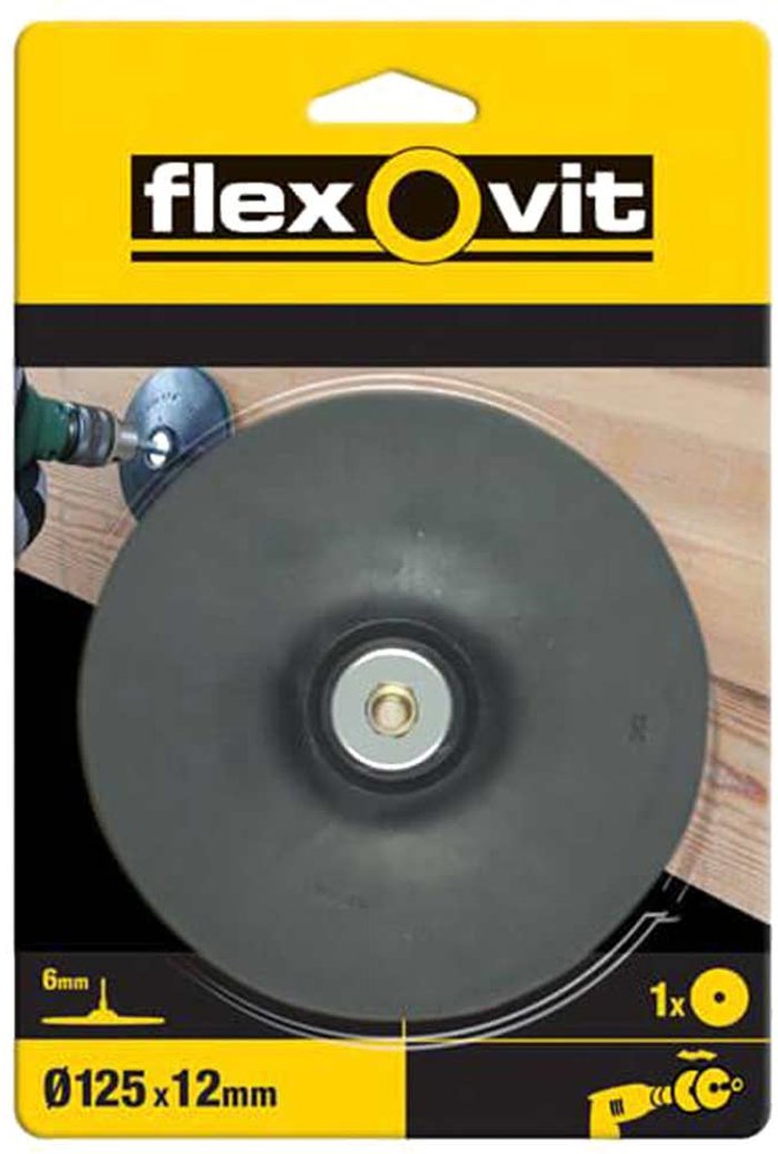 Tooled Up | Flexovit Flexovit 125mm Backing Pad For Drills 125mm Flexovit Flexovit 125mm Backing Pad For Drills 125mm
