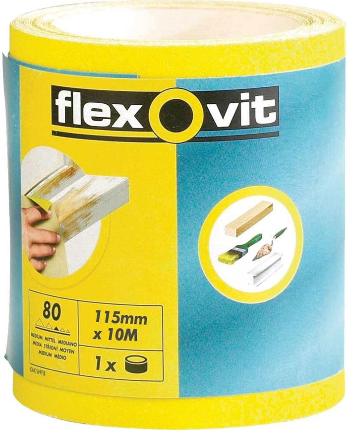 Tooled Up | Flexovit Flexovit High Performance Sanding Roll 115mm 10m 60g Flexovit Flexovit High Performance Sanding Roll 115mm 10m 60g