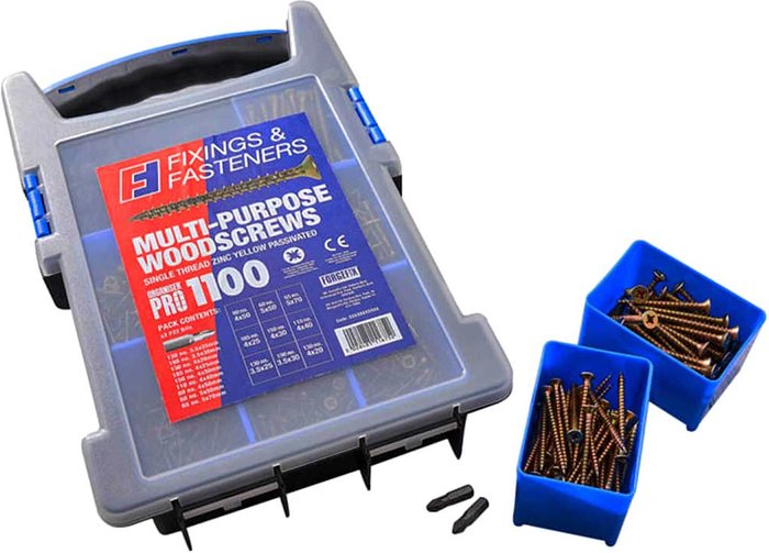 Tooled Up | Forgefix Forgefix 1100 Multi Purpose Wood Screws Kit Forgefix Forgefix 1100 Multi Purpose Wood Screws Kit