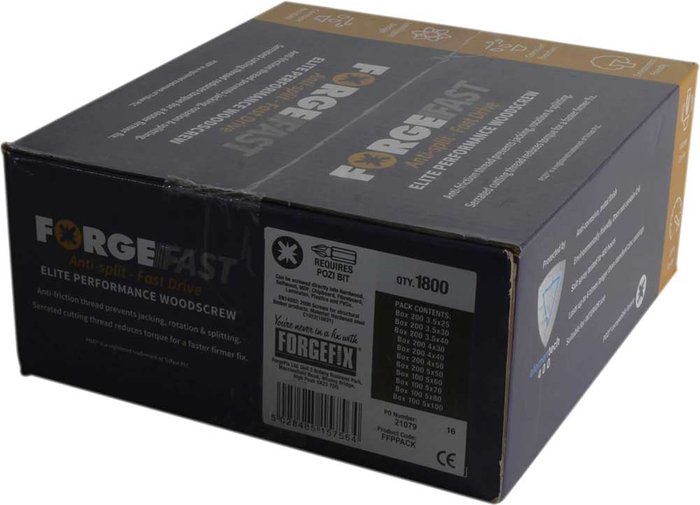 Tooled Up | Forgefix Forgefix Forgefast Pozi Wood Screw Assorted Pack 1800 Forgefix Forgefix Forgefast Pozi Wood Screw Assorted Pack 1800