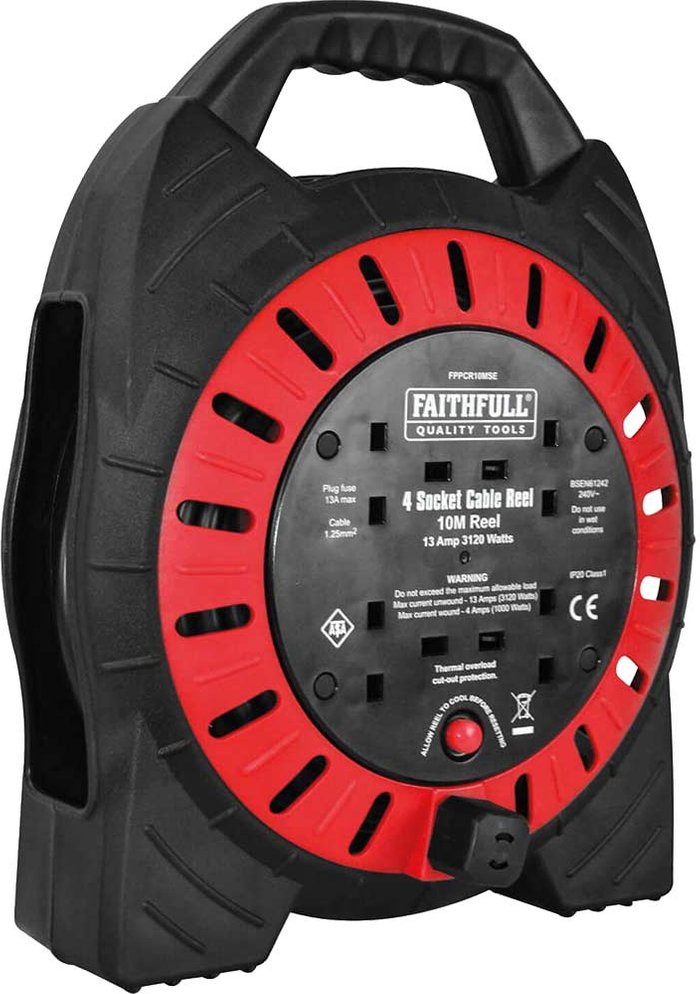 Tooled Up | Faithfull Faithfull Power Plus Semi Enclosed Cable Reel 240v 13A 10m Faithfull Faithfull Power Plus Semi Enclosed Cable Reel 240v 13A 10m