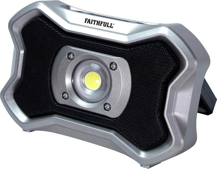 Tooled Up | FAITHFULL Rechargeable 20W Work Light With Speaker - Faithfull FAITHFULL Rechargeable 20W Work Light With Speaker - Faithfull