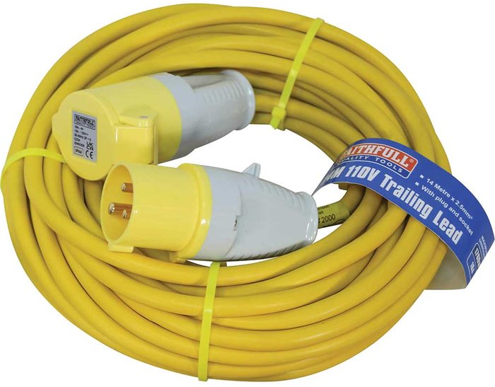 Tooled Up | Faithfull Faithfull Trail Lead 14M 110V 16Amp 2.5Mm Cable Faithfull Faithfull Trail Lead 14M 110V 16Amp 2.5Mm Cable