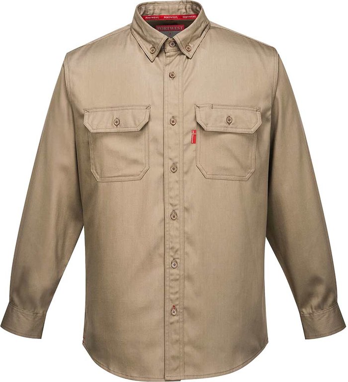 Tooled Up | Bizflame Biz Flame 88/12 Flame Resistant Shirt Khaki L Bizflame Biz Flame 88/12 Flame Resistant Shirt Khaki L