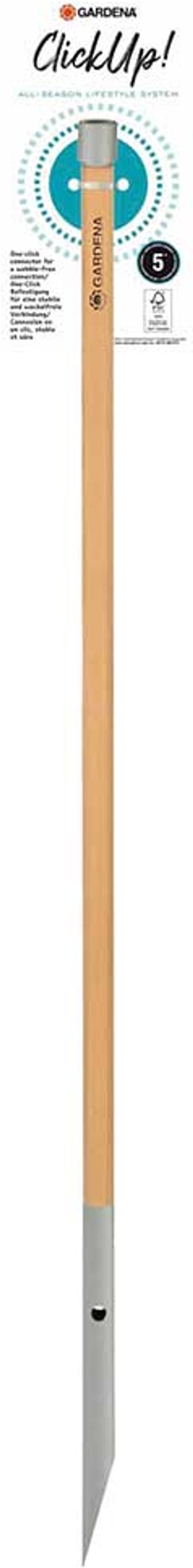Tooled Up | Gardena Gardena ClickUp! 100% FSC Wooden Handle 1.17m Gardena Gardena ClickUp! 100% FSC Wooden Handle 1.17m