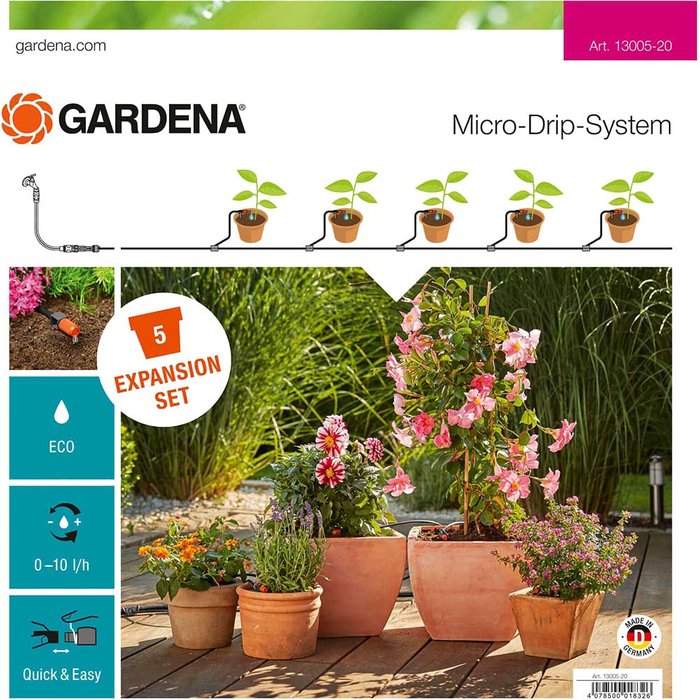 Tooled Up | Gardena Gardena MICRO DRIP Flower Pot Irrigation Extension Set Gardena Gardena MICRO DRIP Flower Pot Irrigation Extension Set