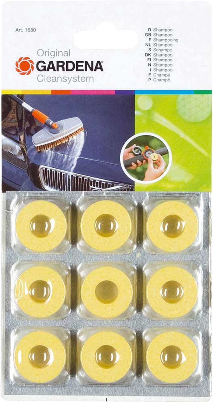 Tooled Up | Gardena Gardena Shampoo Blocks for Paint and Plastic Surfaces Pack of 9 Gardena Gardena Shampoo Blocks for Paint and Plastic Surfaces Pack of 9
