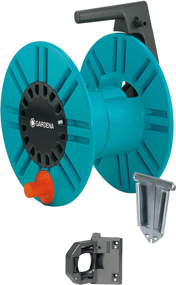 Tooled Up | Gardena Gardena Empty Wall Mounted Hose Reel and Bracket Set 60m Gardena Gardena Empty Wall Mounted Hose Reel and Bracket Set 60m