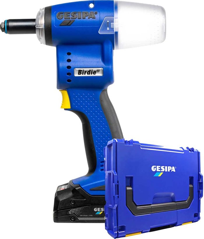Tooled Up | Gesipa Gesipa Birdie 18v Cordless Brushless Riveter Tool 1 x 2ah Li-ion Charger Case Gesipa Gesipa Birdie 18v Cordless Brushless Riveter Tool 1 x 2ah Li-ion Charger Case