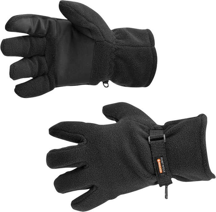 Tooled Up | Portwest Portwest Insulatex Lined Fleece Gripper Gloves Black One Size Portwest Portwest Insulatex Lined Fleece Gripper Gloves Black One Size