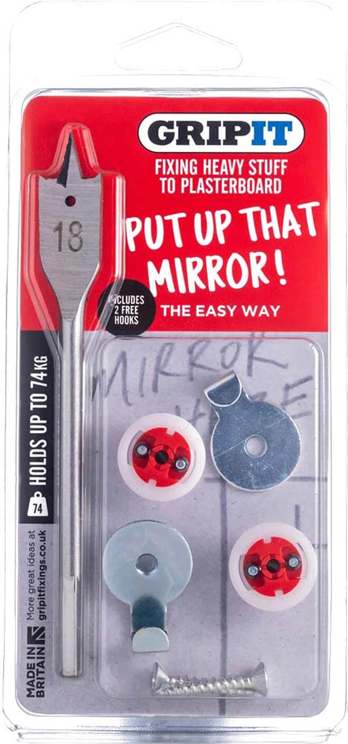 Tooled Up | Gripit Gripit Complete Plasterboard Mirror Mounting Kit Gripit Gripit Complete Plasterboard Mirror Mounting Kit