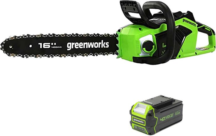 Tooled Up | Greenworks Greenworks GD40CS18 40v Cordless Brushless Chainsaw 400mm 1 x 4ah Li-ion Charger Greenworks Greenworks GD40CS18 40v Cordless Brushless Chainsaw 400mm 1 x 4ah Li-ion Charger