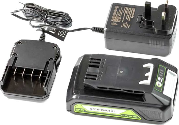 Tooled Up | Greenworks Greenworks 24V 2Ah Lithium Battery Charger Kit Greenworks Greenworks 24V 2Ah Lithium Battery Charger Kit