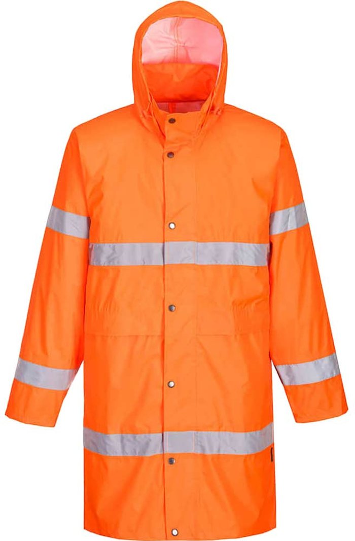 Tooled Up | Portwest Portwest Hi Vis Long Rain Coat Orange 4XL Portwest Portwest Hi Vis Long Rain Coat Orange 4XL
