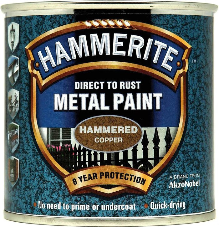 Tooled Up | Hammerite Hammerite Hammered Finish Metal Paint Copper 250ml Hammerite Hammerite Hammered Finish Metal Paint Copper 250ml