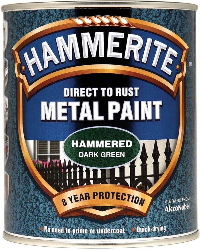 Tooled Up | Hammerite Hammerite Hammered Finish Metal Paint Dark Green 750ml Hammerite Hammerite Hammered Finish Metal Paint Dark Green 750ml