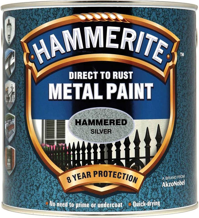 Tooled Up | Hammerite Hammerite Hammered Finish Metal Paint Silver 2500ml Hammerite Hammerite Hammered Finish Metal Paint Silver 2500ml