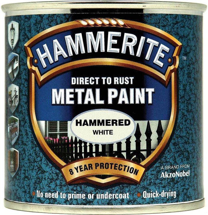 Tooled Up | Hammerite Hammerite Hammered Finish Metal Paint White 250ml Hammerite Hammerite Hammered Finish Metal Paint White 250ml