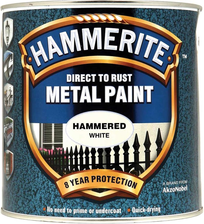 Tooled Up | Hammerite Hammerite Hammered Finish Metal Paint White 2500ml Hammerite Hammerite Hammered Finish Metal Paint White 2500ml