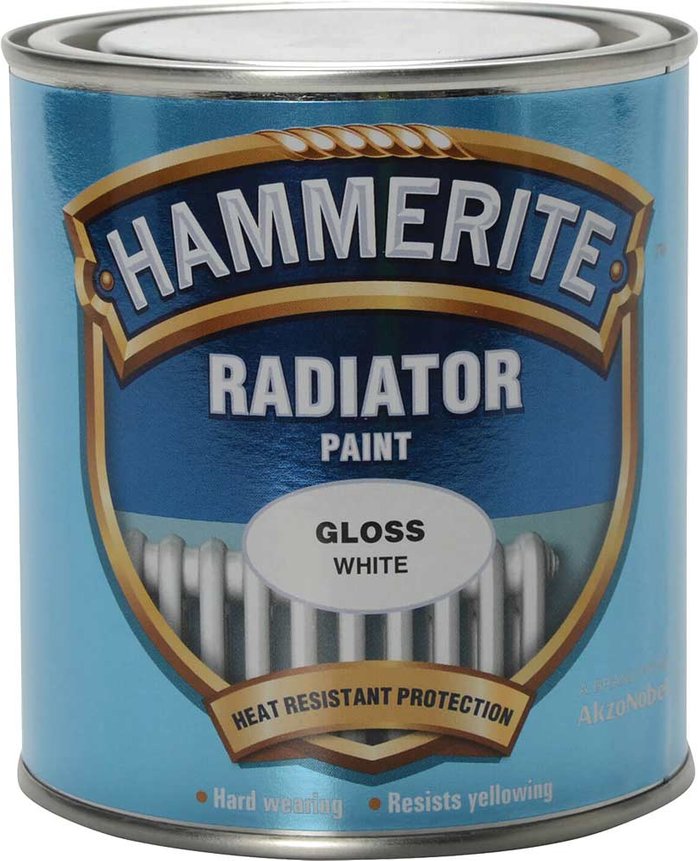 Tooled Up | Hammerite Hammerite Radiator Enamel Gloss White 500ml Hammerite Hammerite Radiator Enamel Gloss White 500ml